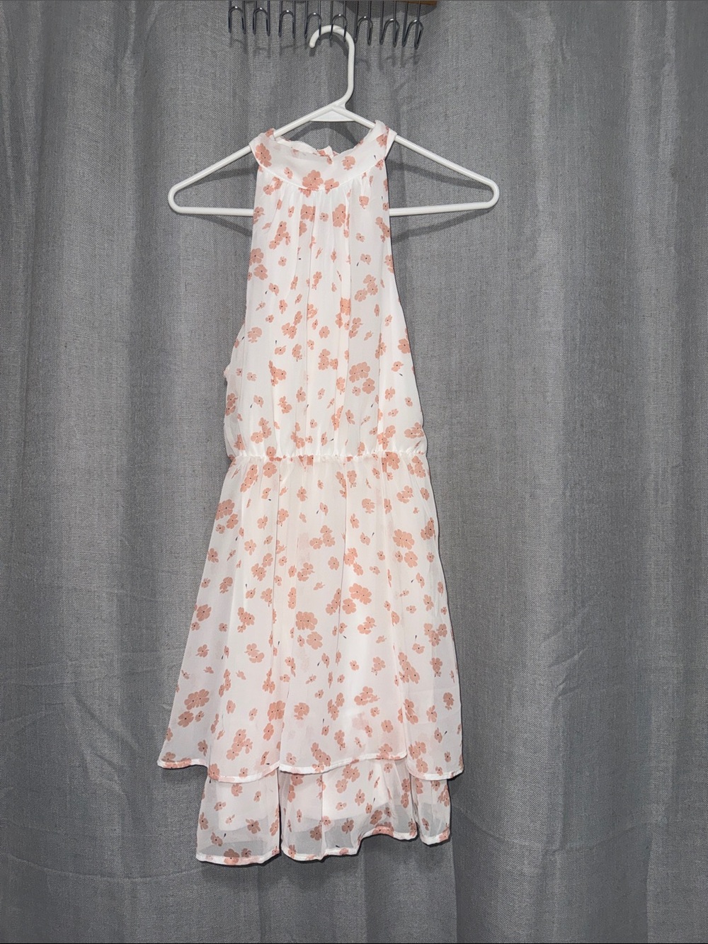 Sienna Sky Dusty Pink Floral Chiffon Halter Dress